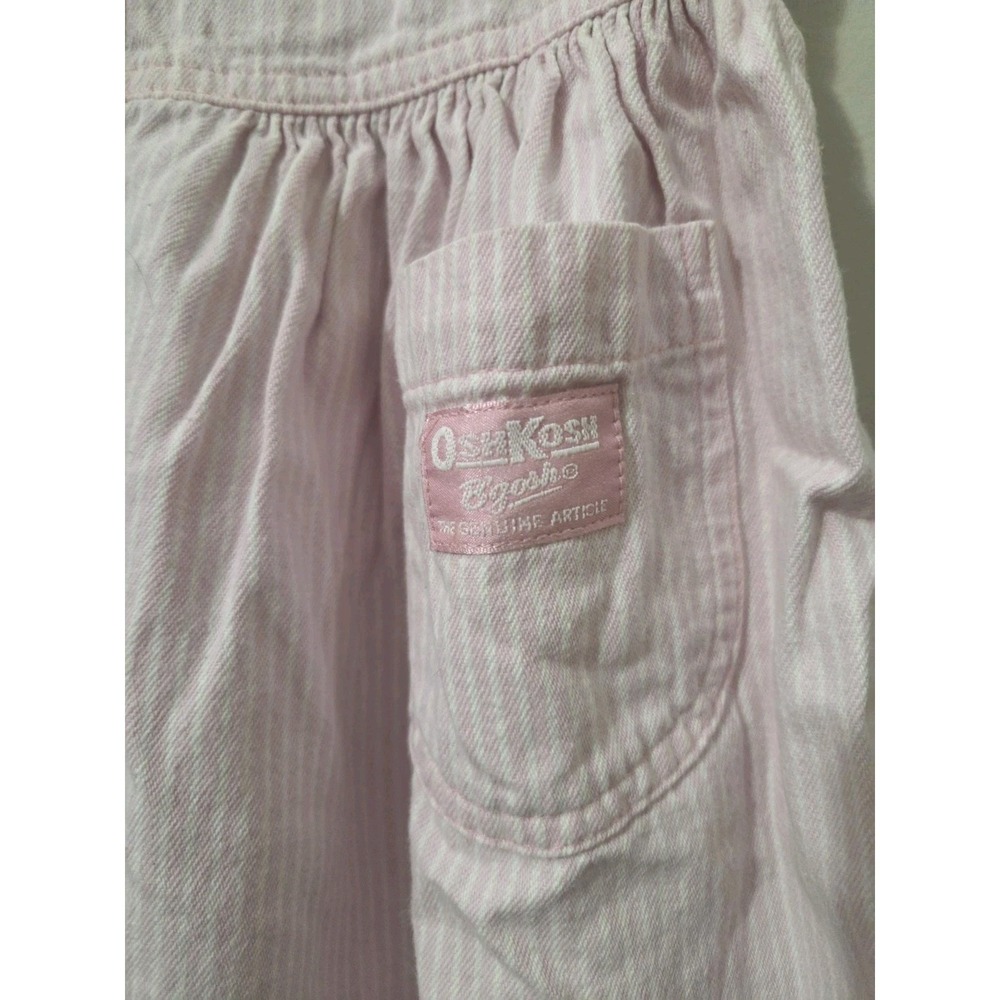 OshKosh Bgosh Vintage Girls Pink White Striped Cotton Dress Size 5 Summer Easter - Picture 5 of 5